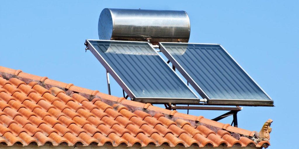  A solar flate-plate collector— types of solar energy.