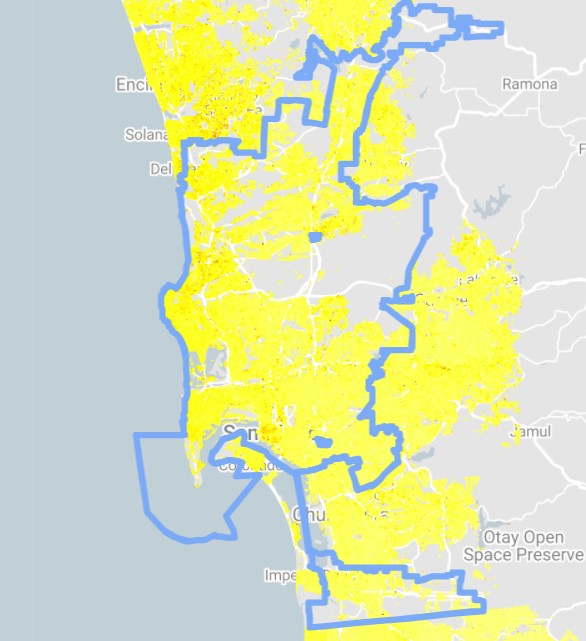 Solar potential in San Diego
