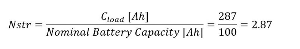 expression used to determine the required amount of parallel connections. — How to size a battery bank.