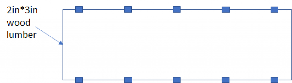 Overhead view of ground-mounted solar panel structure.