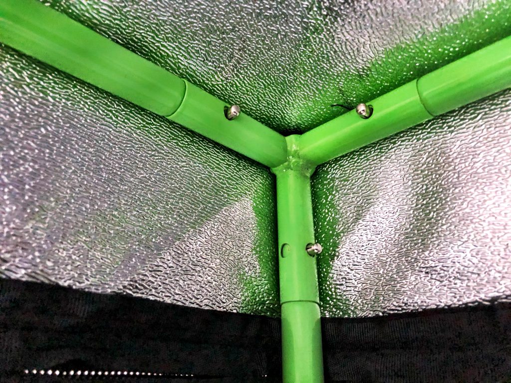 Metal poles used for a grow tent frame