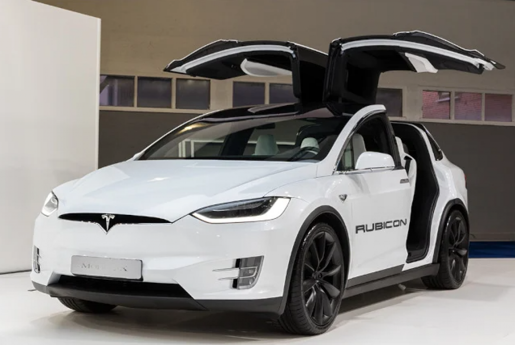 Tesla Model X with vertical doors open