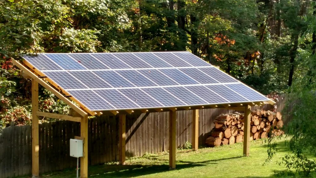 A DIY solar pergola.