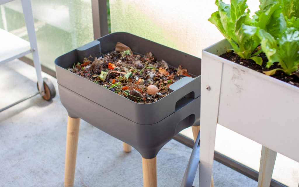 A worm compost unit for an eco-friendly house.