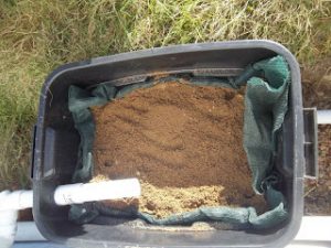 A sand filter for RV greywater.