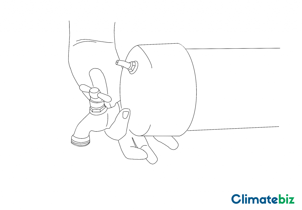 The direction in which a tap should face as part of a DIY solar shower - a how-to guide.