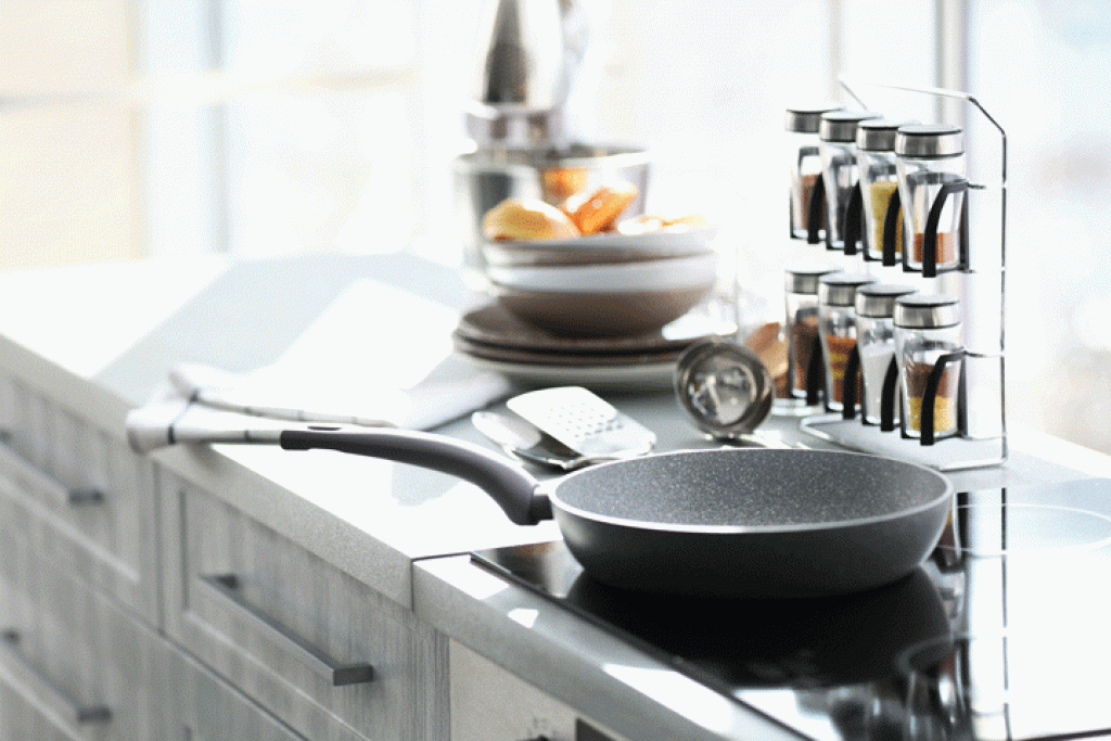 A cement-based recycled glass countertop can make an elegant kitchen surface.