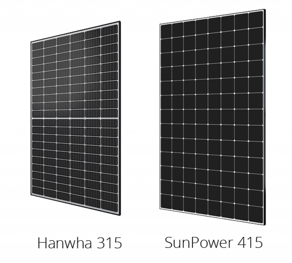 Comparación de paneles solares SunPower con Tesla. 
