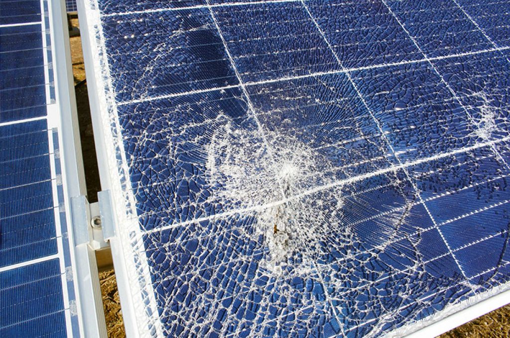 A damaged solar panel will end up in a landfill if not properly recycled. 