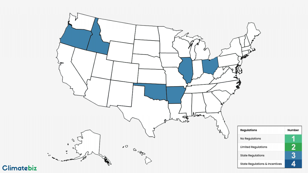 The above states have clear rainwater collection regulations.