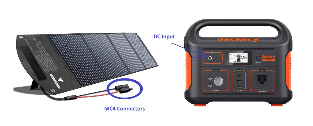 Solar panel output cable and solar generator input port are incompatible