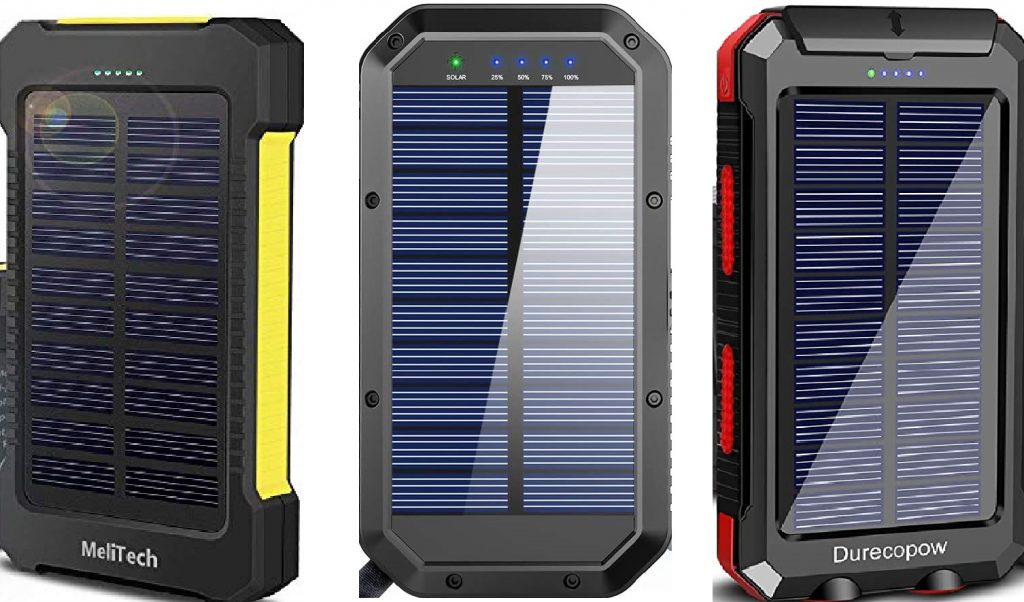 LED indicators of solar power banks.