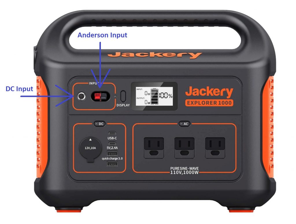 Jackery explorer 1000W solar input options