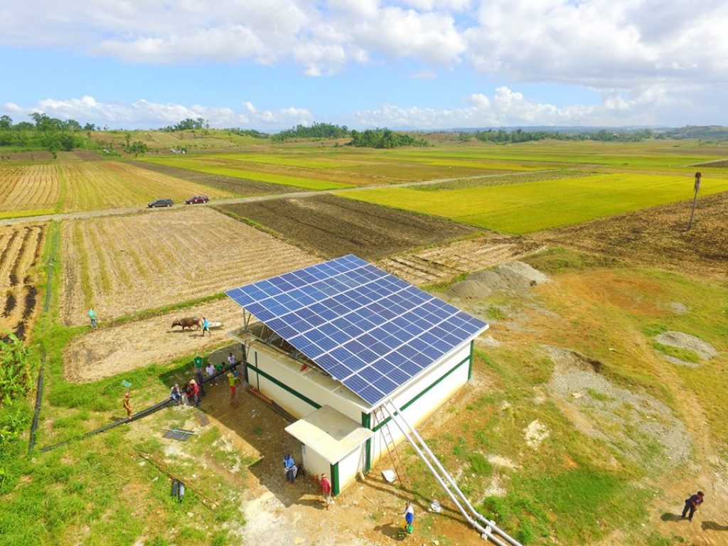 Solar pump for rice field irrigation in the Philippines. 