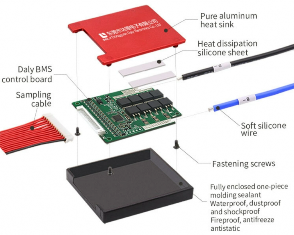 daly's battery management system components