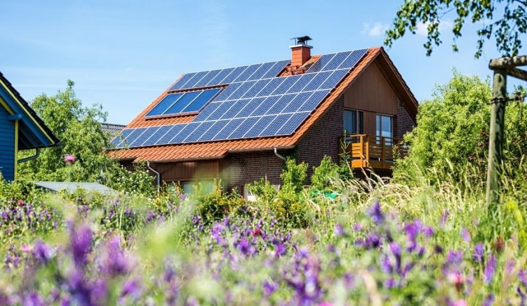 solar panels on a house