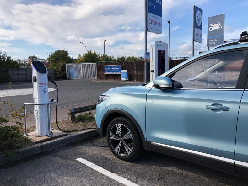 Tesco EV charging station — charge car at Tesco.