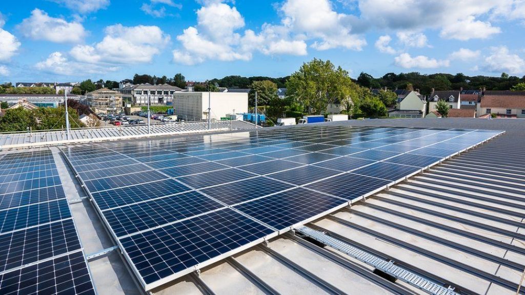 Solar panel array.