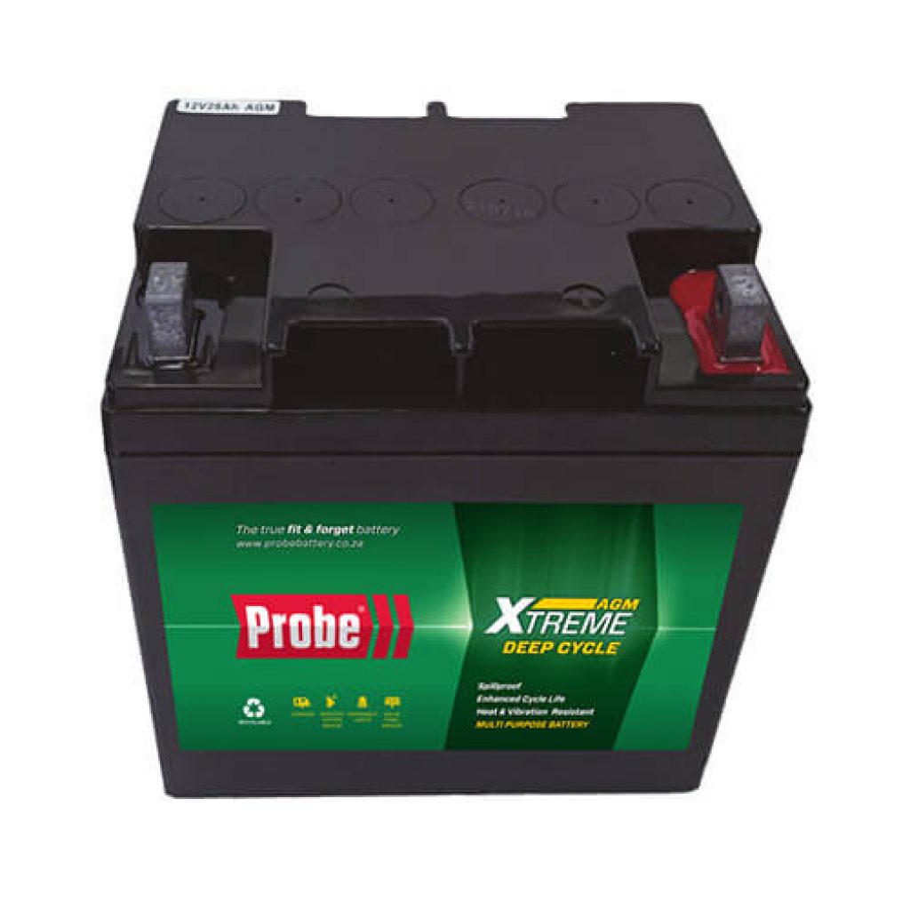 A VRLA battery  — AGM type. This battery is maintenance-free — solar batteries.