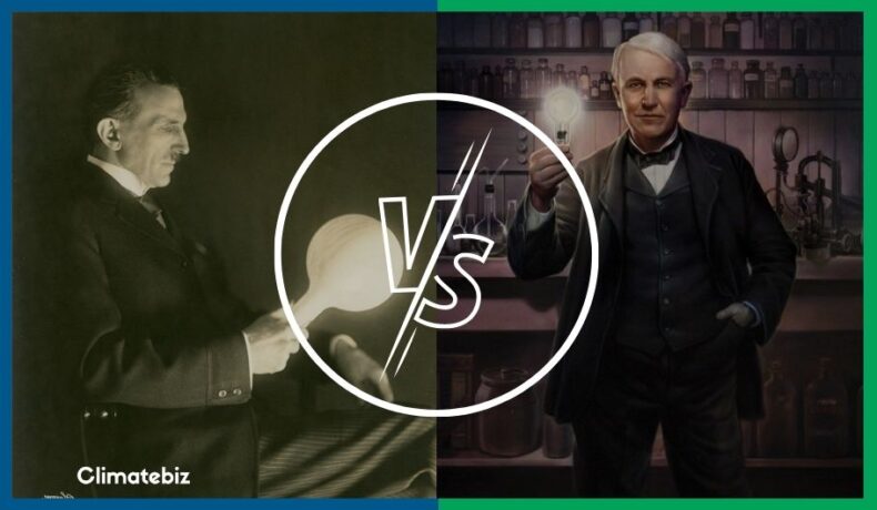 Nikola Tesla Vs. Thomas Edison (The war between AC & DC) - Climatebiz