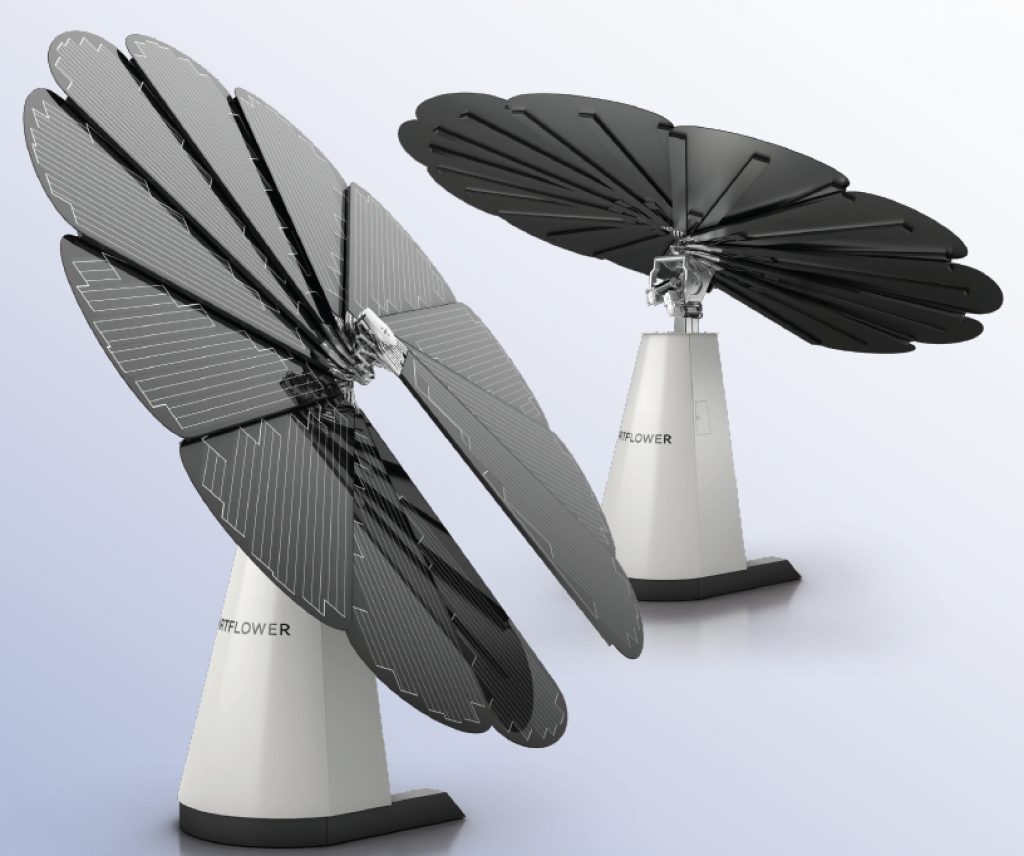 Detailed photographs of the Smartflower. 