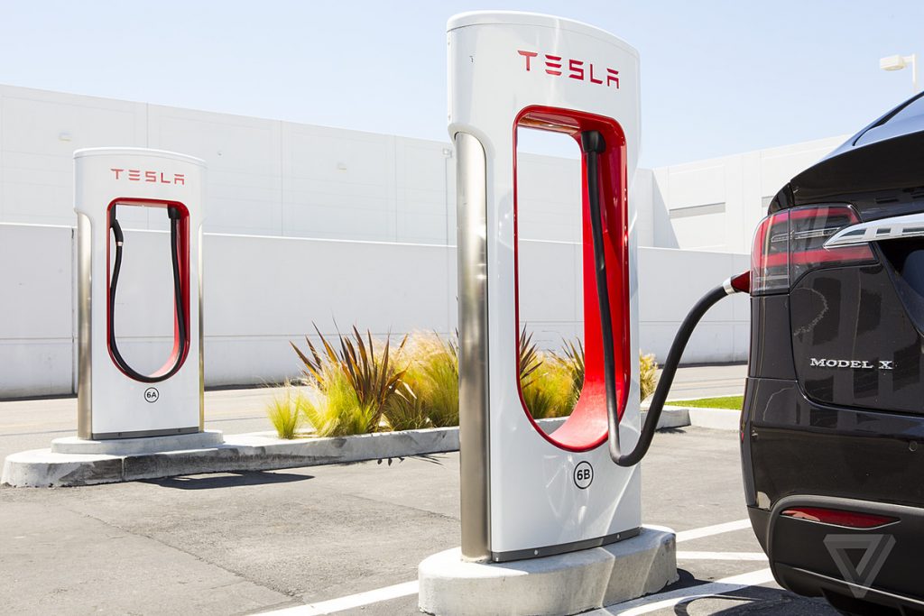 Tesla charging station.