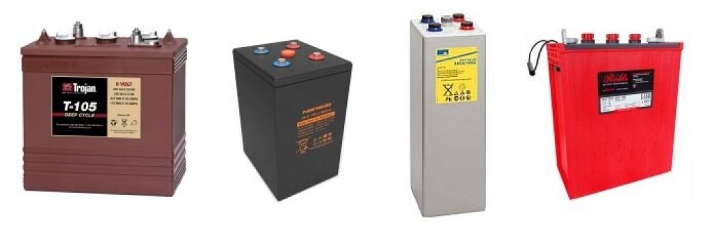 Lead-acid batteries still used in off-grid solar power setups — hybrid inverter vs. off-grid inverter.