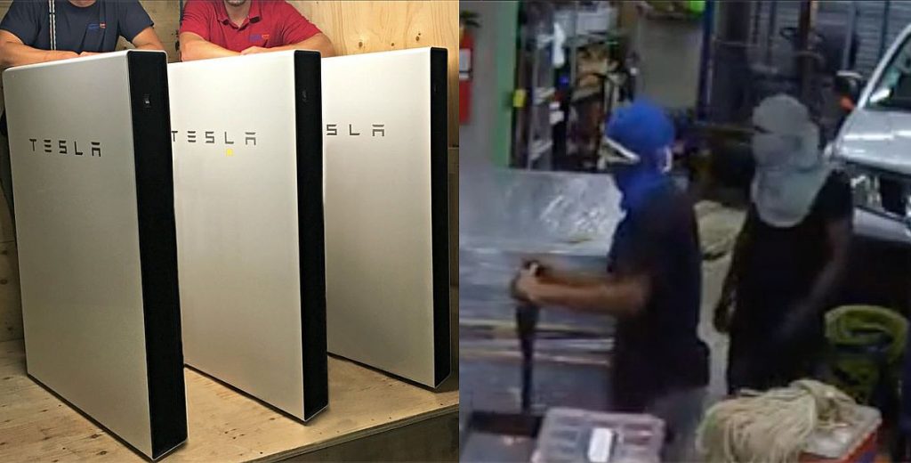 Screenshots of the Tesla Powerwall theft that took place in 2020. 