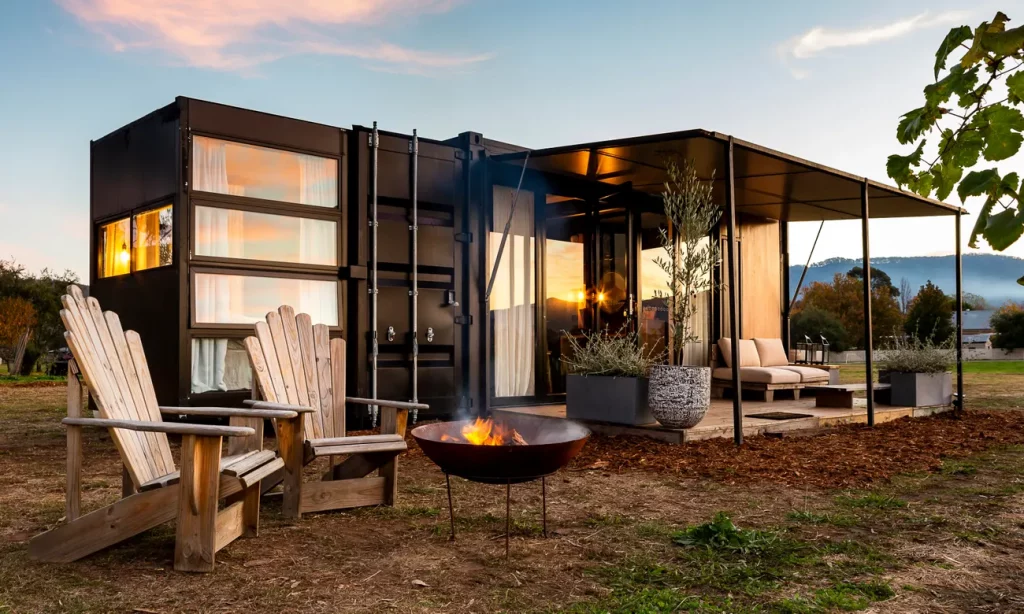 A tiny home made from an up-cycled shipping container.