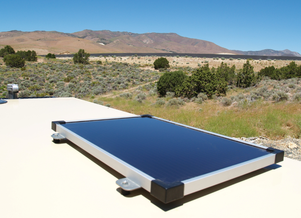 Solar panel with Z brackets.