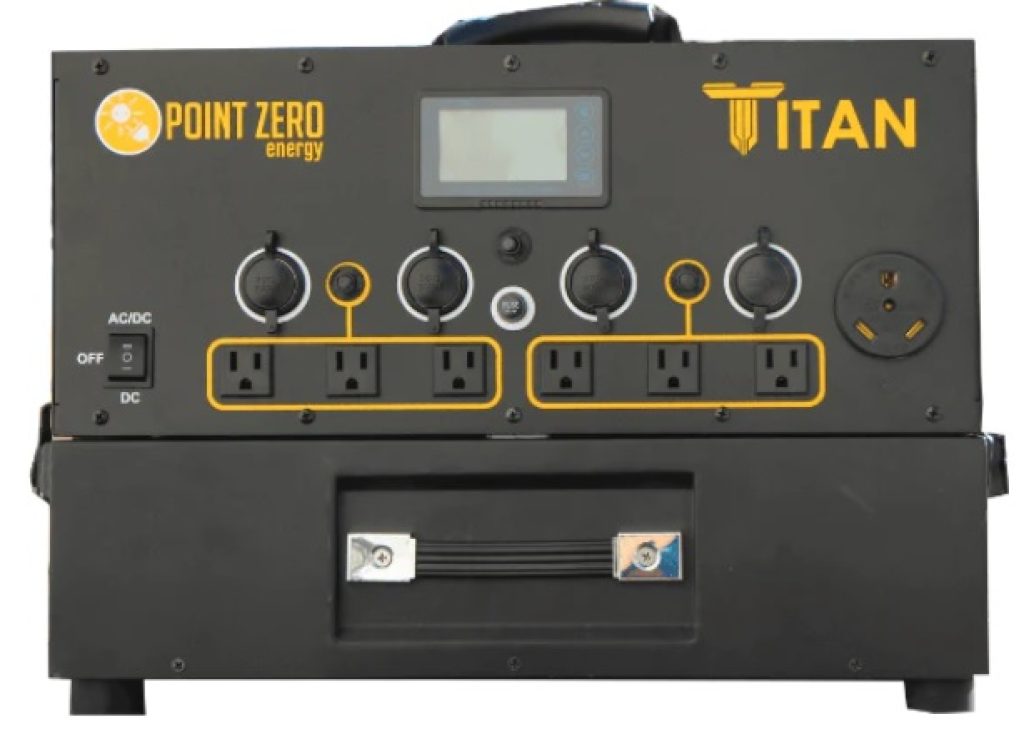 Point Zero Energy TITAN — solar generators for power outages.
