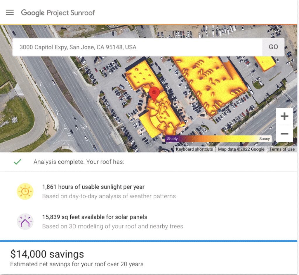 Google offers Project Sunroof as a free shading analysis tool for all. 