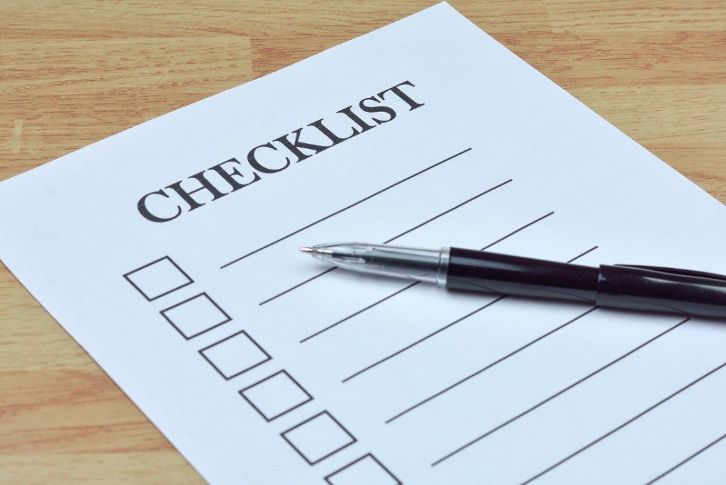 Picture of a checklist.
