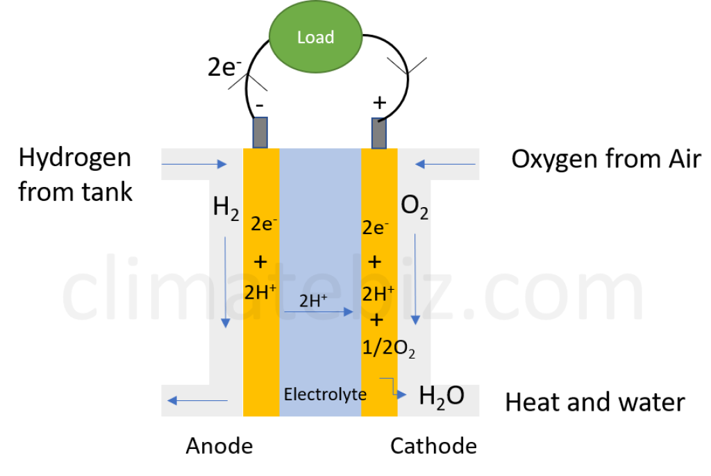 Working principle of a fuel cell