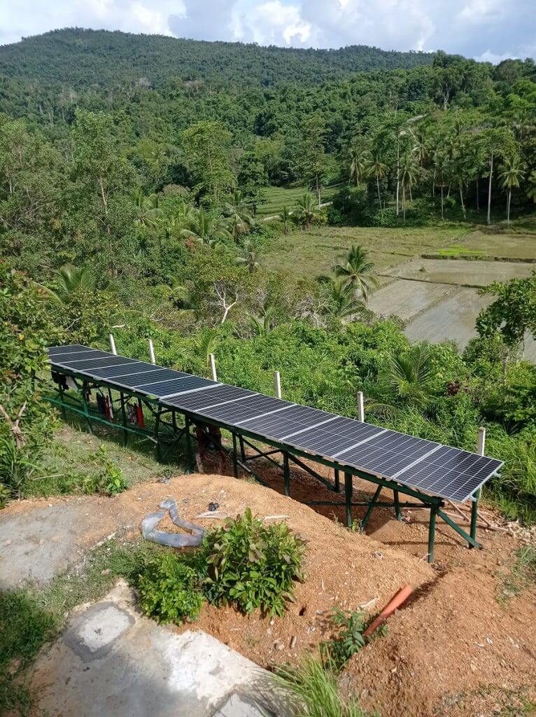 Final result of ground-mounted solar structure build. Designed and managed by Romain Metaye, author at Climatebiz.